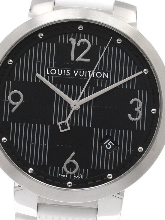 LOUIS VUITTON Tambour slim Q1D07 Damier Graffit Date Quartz Men\'s Watch_954769 main image 7